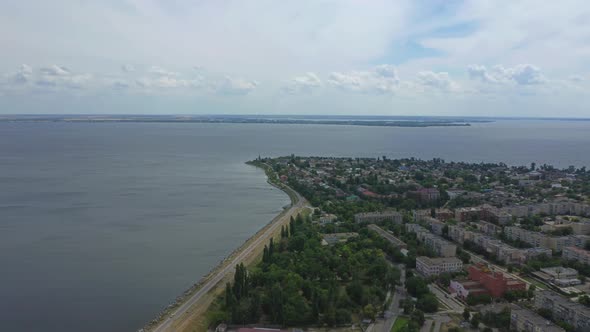 Aerial View Of The City Nikopol, Ukraine alt