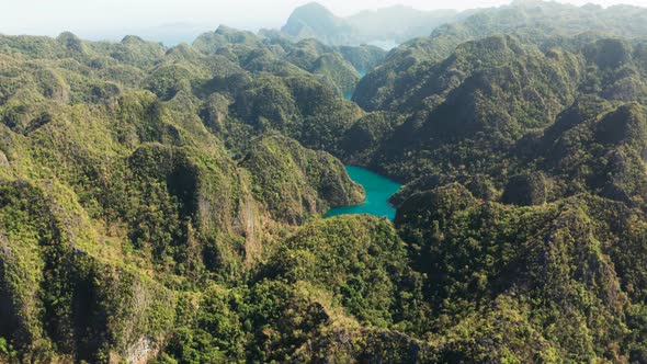 Mountain Lake Kayangan on Tropical Island, Philippines, Coron, Palawan alt