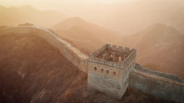 Aerial of the Great Wall of China alt