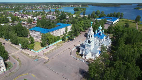 Russian Village From a Height in Flight alt