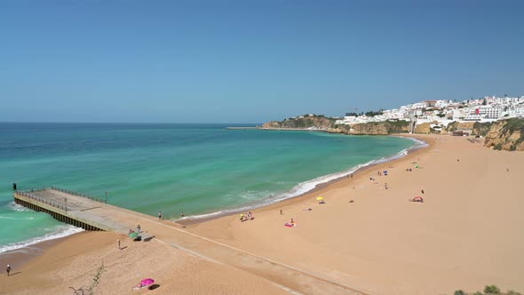 Tourist Portuguese City Albufeira Pescadores Summer Beach Tourists alt