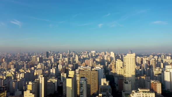 Sao Paulo Brazil. Panoramic landscape of downtown city buildings alt