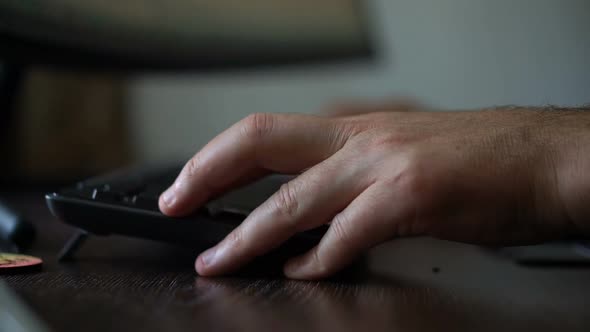 Senior Man is Typing on Keyboard of Computer Businessman is Using Digital Device Sitting at the alt