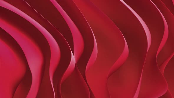 Wavy Red Shapes Background