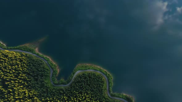 Evening Lake Aerial Panorama 18 alt