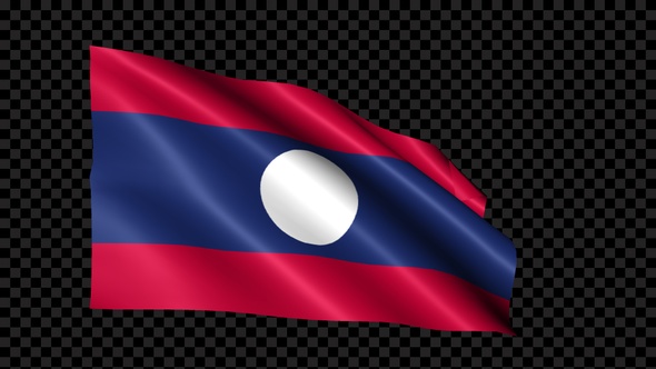 Laos Flag Blowing In The Wind alt