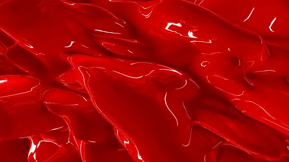 Red Plastic Paint Fluid Looping Background