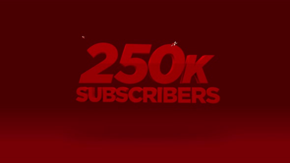 Set 3-10 Youtube 250K Subscriber Count Animation 4K RES alt