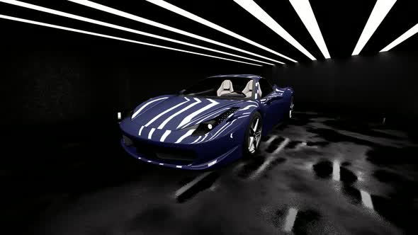 Blue Luxury Sports Car