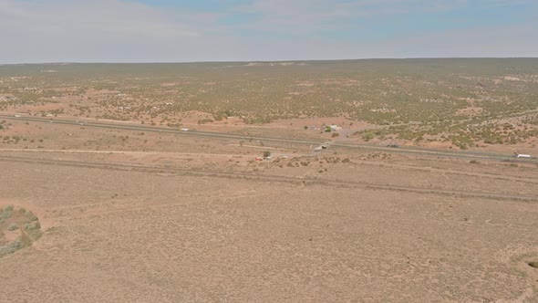 A Highway in New Mexico Along the Desert Landscape of American Country alt