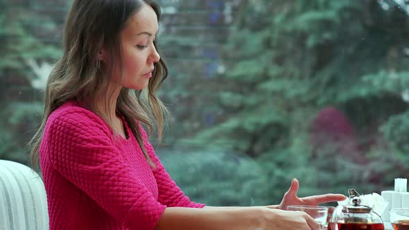 Two Unhappy Friends Not Talking To Each Other After Having Quarrel During Lunch at Coffee Shop and alt