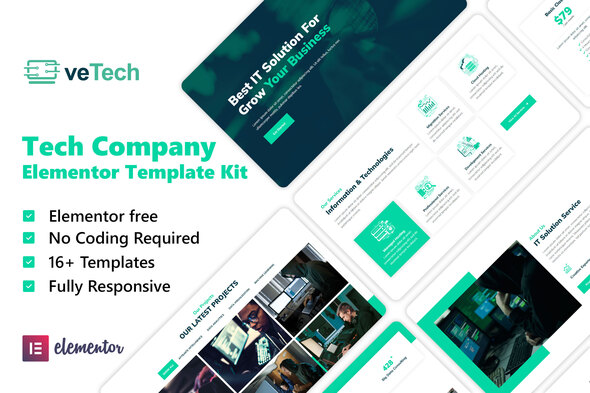 Vetech - Tech Company Elementor Template Kit