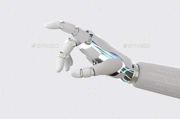 Cyborg hand finger background, technology of artificial intelligence - Stock Photo - Images