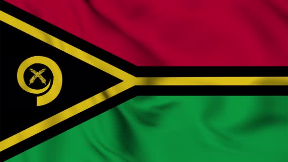 Vanuatu flag seamless closeup waving animation