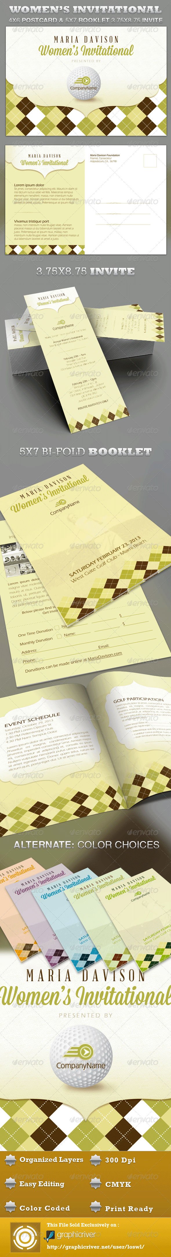 Women's Invitational Mailer-Invitation and Booklet - Sports Events