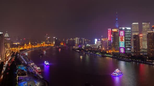 Shanghai River Cityscape  Pan Up alt