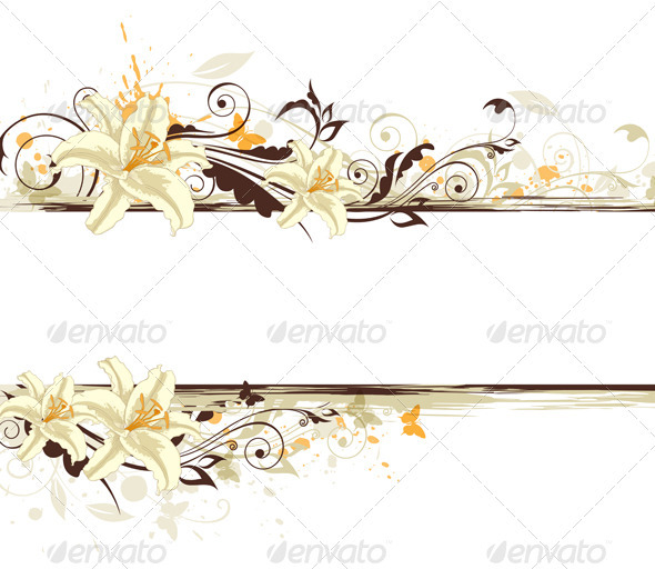 Floral Background with Lily - Backgrounds Decorative
