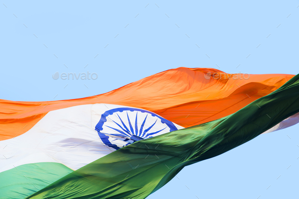 Wavy Indian Flag, Close-up Stock Photo by crshelare | PhotoDune