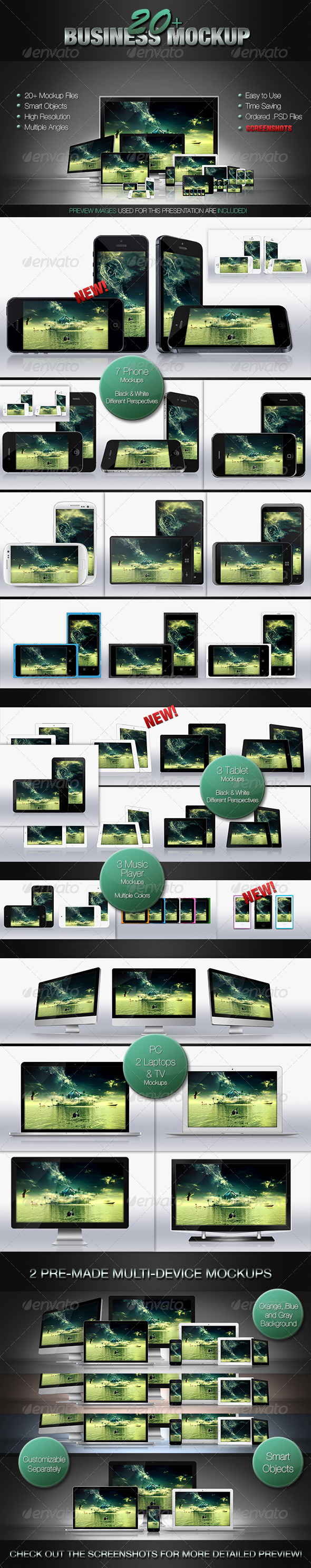 20+ Business Mockups - Multiple Displays