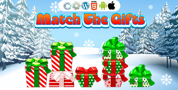 Match The Gifts Game (Construct 3 | Construct 2 | C3P | CAPX | HTML5) Christmas Game
