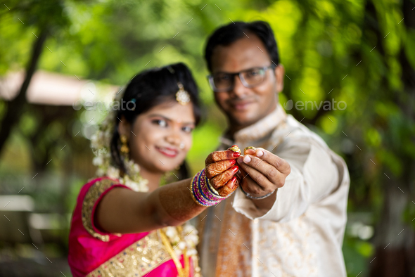 Image of Indian Couples Shows Engagement Rings-JC967155-Picxy
