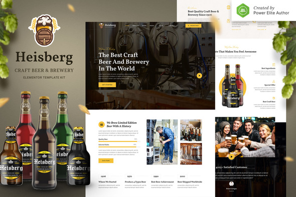 Heisberg - Craft Beer & Brewery Elementor Template Kit