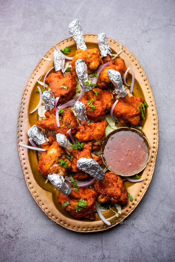Chicken lollipop snack or starter recipe from India