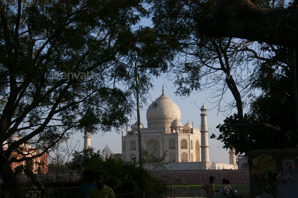 Taj Mahal View from the bank of the Yamuna River, Stock Photo by crshelare