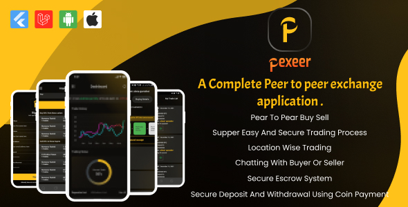 Pexeer - A Complete Peer to Peer Cryptocurrency Flutter App