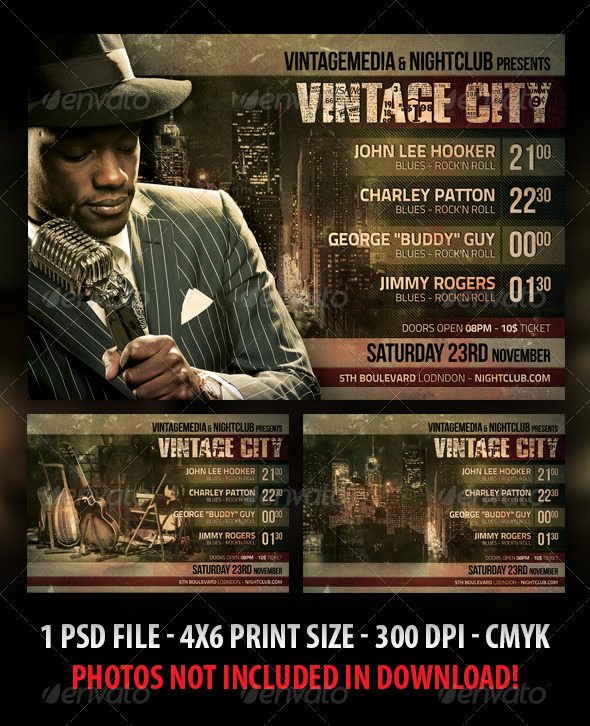 Vintage City Concert Flyer - Clubs & Parties Events