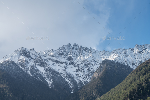 snow mountain natural background - Stock Photo - Images