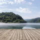 beautiful fog river with wooden floor - PhotoDune Item for Sale