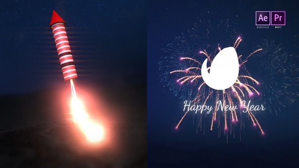 New Year Fireworks Logo Reveal