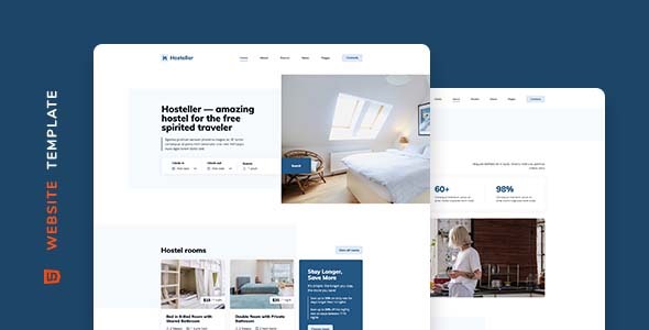 Hosteller – Hostel Booking Website Template