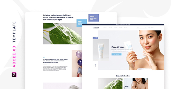 L'cosmeti – eCommerce Beauty Shop Template for XD