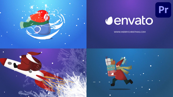 Cartoon Christmas Logo Pack for Premiere Pro