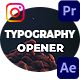 Instagram Typography Opener | MOGRT - VideoHive Item for Sale