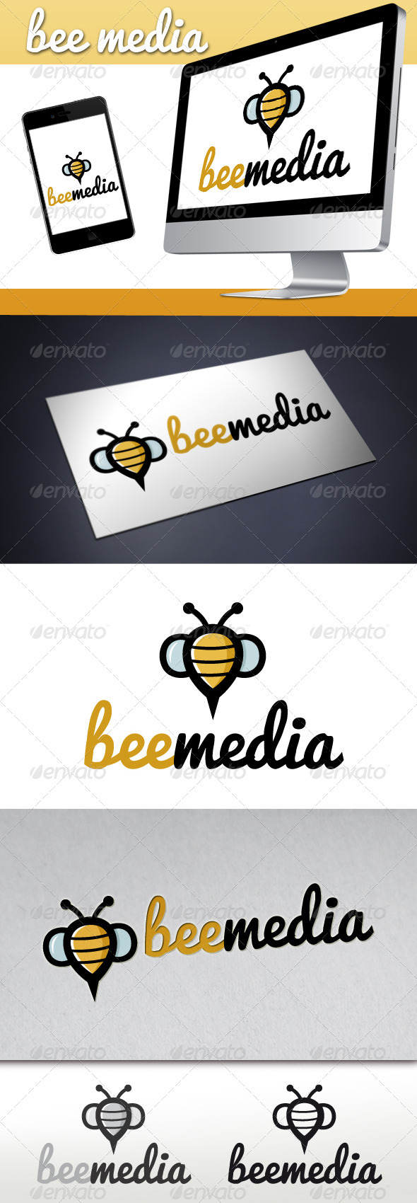 Bee Media Logo - Animals Logo Templates