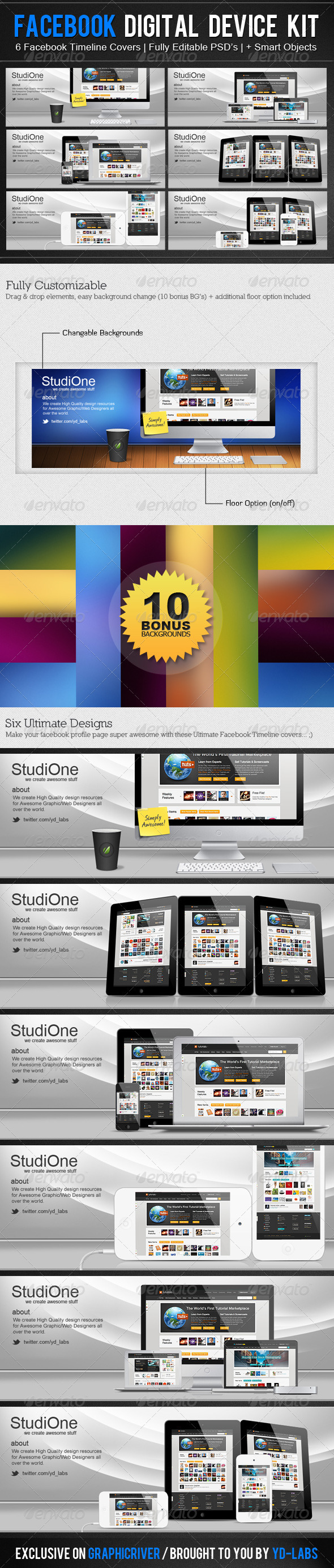 FB Digital Device Kit - Facebook Timeline Covers Social Media