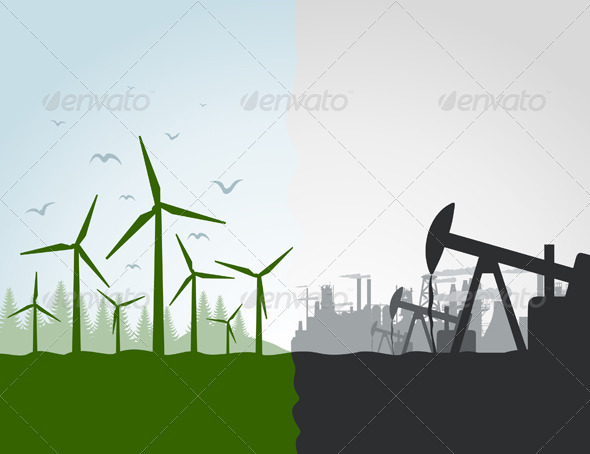 Nature against the industry - Miscellaneous Vectors