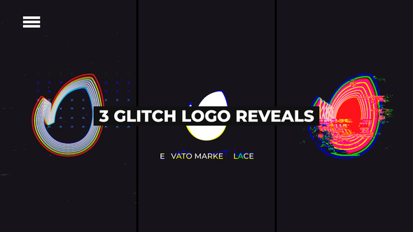 3 Glitch Logo Reveals