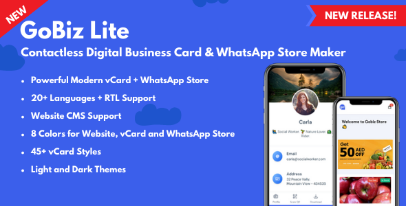 GoBiz Lite - Digital Business Card + WhatsApp Store Maker | vCard Builder