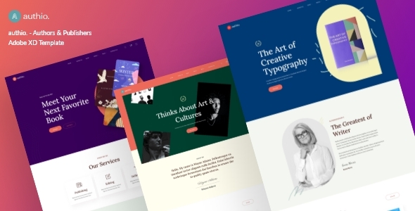 Authio - Authors Publishers Adobe XD Template