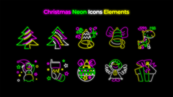 Christmas Neon Icons Pack