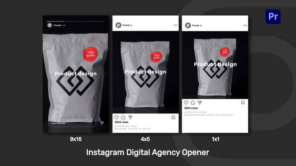 Instagram Digital Agency Opener - Instagram Reels, TikTok Post, Stories for Premiere Pro
