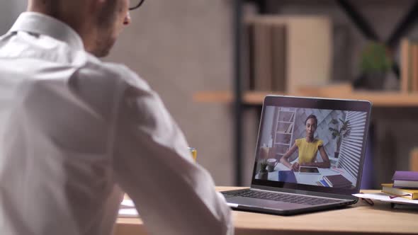Young Female Job Seeker During Online Interview alt