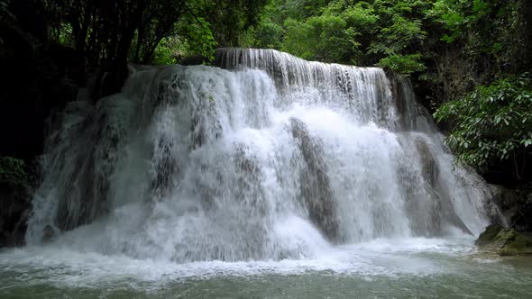 Huai Mae Khamin Waterfall level three, Khuean Srinagarindra National Park, Kanchanaburi, Thailand