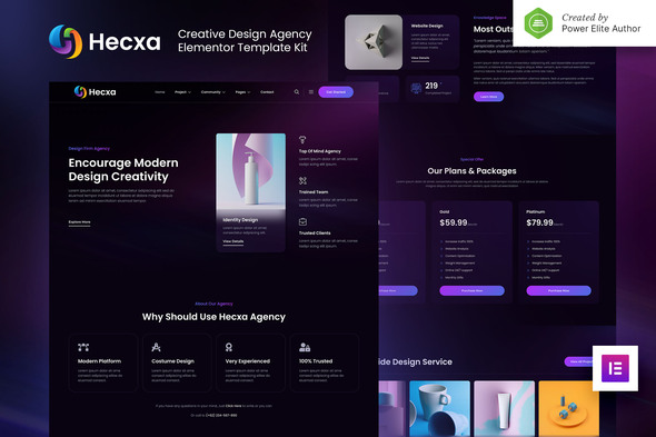 Hecxa – Creative Design Agency Elementor Template Kit