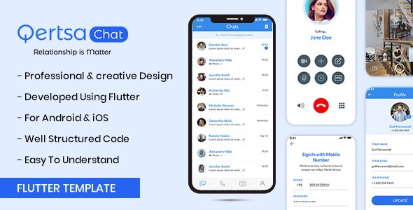 Qertsa - Flutter Chat App UI Template