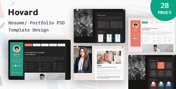 Hovard  - Resume Portfolio PSD Template